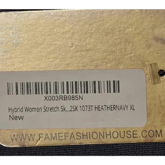 Hybrid & Company Womens Pull On Dress Pants XL Heather Navy Blue Stretch USA NWT - Picture 3 of 6